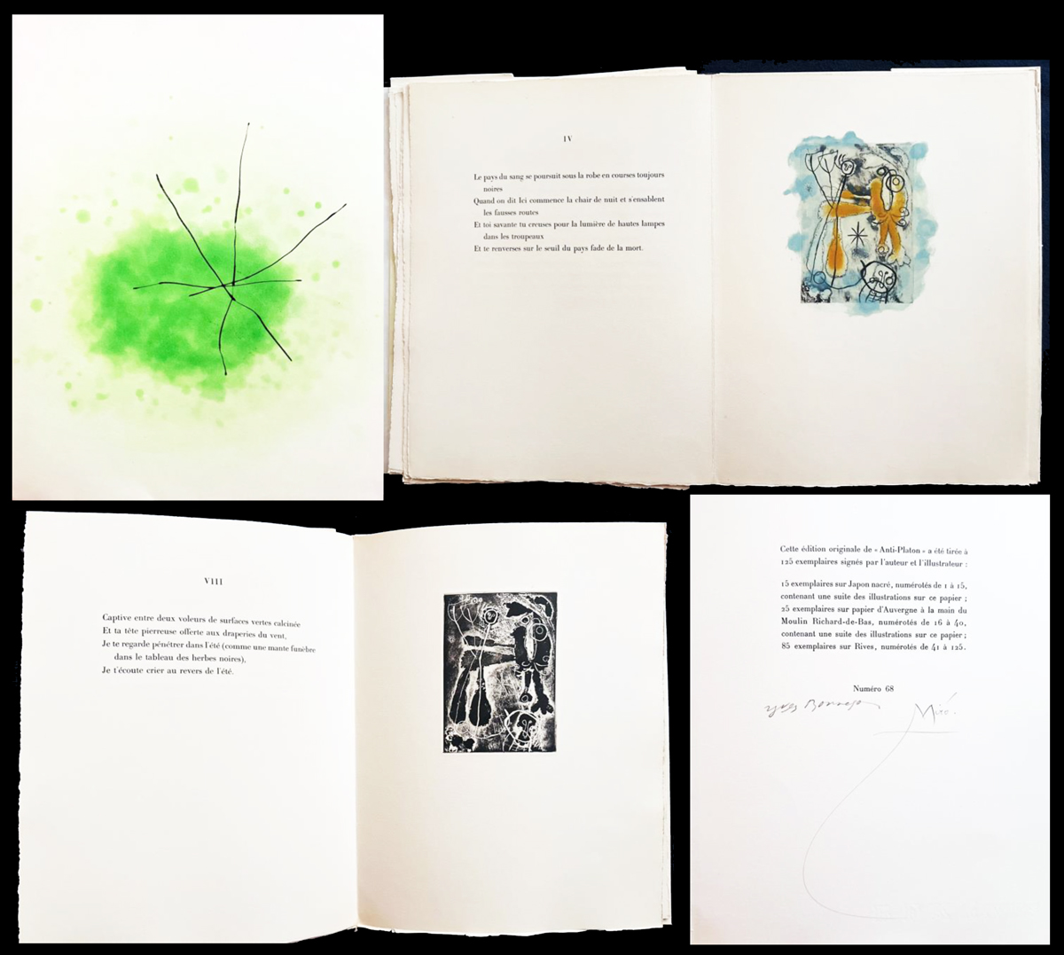 Joan Miro: Anti-Platon, La Lumire de la Lame, & Saccades. 1962.
